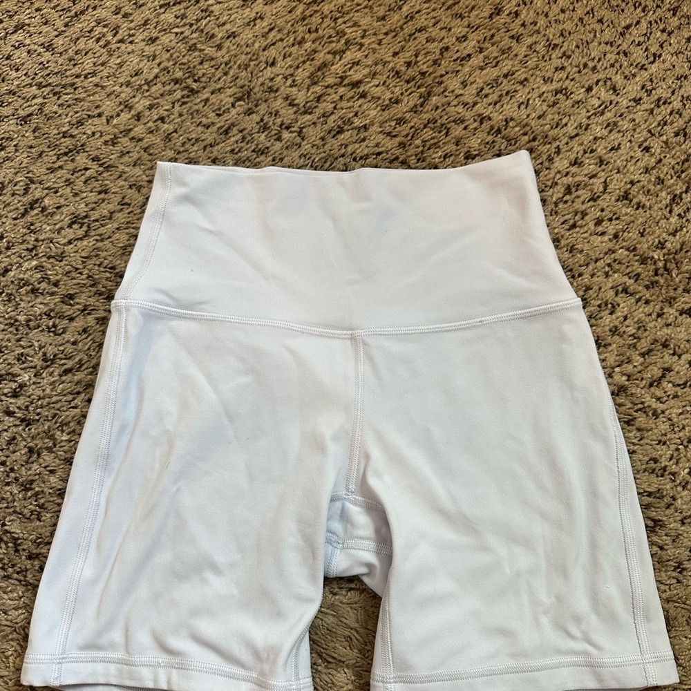 Lululemon Athletica White Bike Shorts High-Waisted